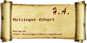 Holzinger Albert névjegykártya