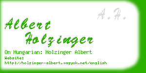 albert holzinger business card